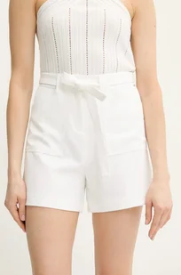 Guess szorty VALENTINA damskie kolor biały gładkie high waist W5GD0I WH9Y2 - Spodnie sportowe damskie - miniaturka - grafika 1