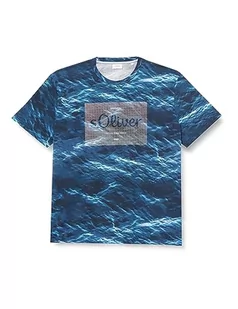 s.Oliver Męski T-shirt z krótkim rękawem, Niebieski zielony, XXL - Koszulki męskie - miniaturka - grafika 1
