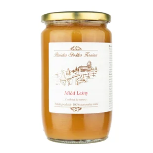 MIÓD LEŚNY 1kg ŚWIEŻY NATURALNY Z PASIEKA SŁODKA KRAINA SUROWY - Miód - miniaturka - grafika 1