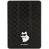 Etui do tabletów - Karl Lagerfeld KLFC10SAKHPCK iPad 10.2" Folio Magnet Allover Cover czarny/black Saffiano Monogram Choupette - miniaturka - grafika 1
