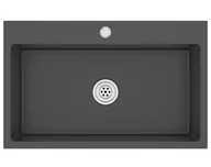 Zlewozmywaki - Czarny głęboki zlewozmywak ze stali nierdzewnej S5-C75 - miniaturka - grafika 1