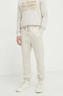 Spodnie męskie - G-Star Raw spodnie dresowe kolor beżowy gładkie - miniaturka - grafika 1