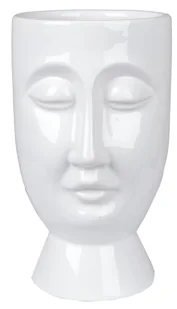 Ewax, Wazon ceramiczny Twarz 211332-28, biały, 16x16x28 cm - Wazony i flakony - miniaturka - grafika 1