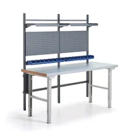 Akcesoria do pakowania - Stół warsztatowy z wyposażeniem SOLID, panele narzędziowe z pojemnikami + półki, 2000x800 mm, stal - miniaturka - grafika 1