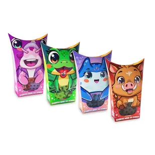 Marioinex Mini Waffle Pocket Pets 4-pak żaba, płaszczka, dzik, ślimak - Klocki - miniaturka - grafika 1