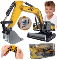 Zabawki zdalnie sterowane - ZDALNIE STEROWANA Koparka Gąsienicowa NA Pilota Jak Prawdziwa METALOWA LED U402 - miniaturka - grafika 1
