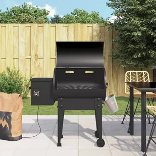 vidaXL Grill na pellet, czarny, 94 cm, żelazo - Grille - miniaturka - grafika 1