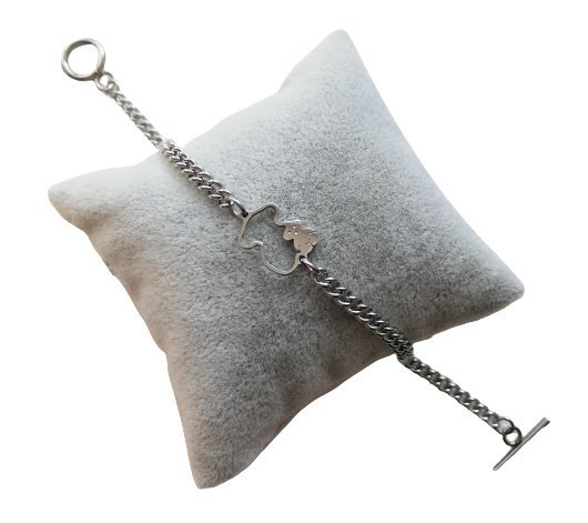 Sztos Bransoletka Pancerka Z Misiem Stal Srebrna