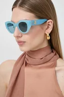 Okulary przeciwsłoneczne - Burberry okulary przeciwsłoneczne damskie kolor niebieski - miniaturka - grafika 1