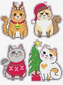 Pasmanteria - Zestaw do haftu krzyżykowego kanwa plastikowa mulina DMC - Kotki - miniaturka - grafika 1