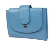 Portfele - Portfel Damski Skórzany PETERESON PTN 2516 Skóra Licowa Odpinana Klapka Niebieski 12 x 9 x 3 [cm] - miniaturka - grafika 1