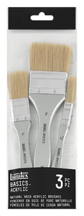 Liquitex Basics, zestaw pędzli akrylowych ze szczeciny, 3 sztuki - Pędzle - miniaturka - grafika 1