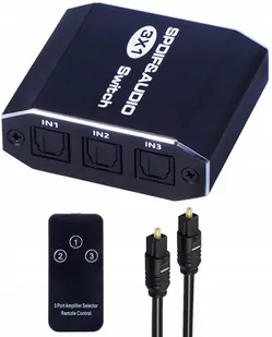 Audio Switch 3X1 Spdif Toslink Rozdzielac Optyczny - Kable - miniaturka - grafika 1