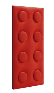 Panel ścienny tapicerowany Velvet Lego 25x50x4 cm czerwony - Meble modułowe i akcesoria - miniaturka - grafika 1