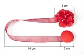 Akcesoria do wystroju okien - Upinacz dekoracyjny z magnesem kwiatek czerwony x2 - miniaturka - grafika 1