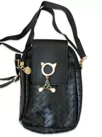 Torebki damskie - TOREBKA LISTONOSZKA ROWERÓWKA TORBA BRELOK CZARNA - miniaturka - grafika 1