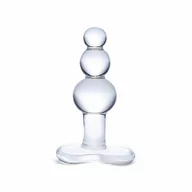 Korki analne - Glas Beaded Glass Butt Plug With Tapered Base - miniaturka - grafika 1
