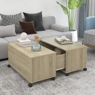 Ławy i stoliki kawowe - vidaXL vidaXL Stolik kawowy, dąb sonoma, 75x75x38 cm, płyta wiórowa - miniaturka - grafika 1