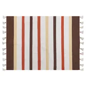 Dywany - Dywan bawełniany 140 x 200 cm brązowo-beżowy HISARLI - miniaturka - grafika 1