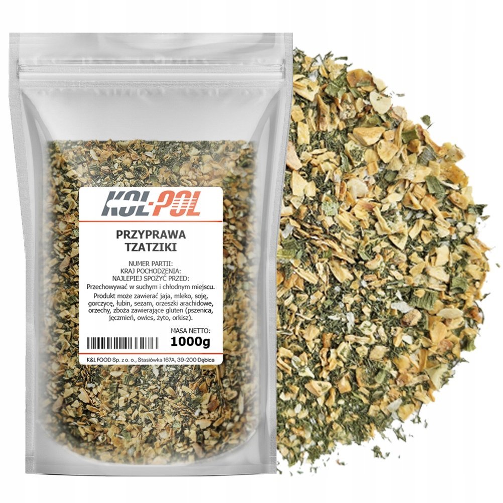 PRZYPRAWA TZATZIKI 1kg Grecka Aromatyczna mieszanka ziół do sosów Kol-Pol