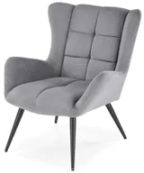 Fotele - Popielaty wypoczynkowy fotel uszak C5-B36 - miniaturka - grafika 1