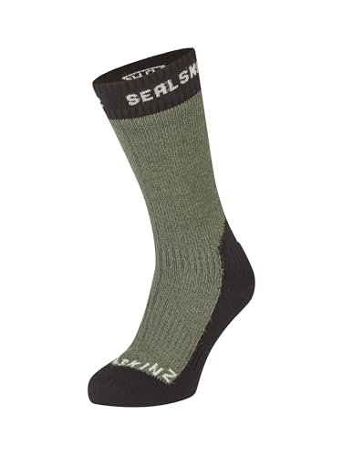SEALSKINZ Stanfield wodoodporne skarpety średniej długości ekstremalnie na zimną pogodę | oliwkowe | XL, Oliwka, X-Large