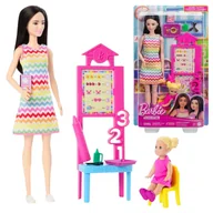 Lalki dla dziewczynek - Barbie Kariera Zestaw Lalka Nauczycielka Czarne Włosy + Akcesoria Uczennica 3+ - miniaturka - grafika 1