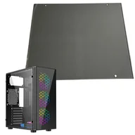 Akcesoria do komputerów stacjonarnych - Gembird Lewy panel boczny do obudowy Fornax 500 czarny szkło hartowane - miniaturka - grafika 1