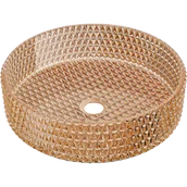 Umywalki - Mexen Aura szklana umywalka nablatowa 39 x 39 cm, różowe złoto - 24013968 - miniaturka - grafika 1