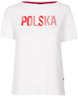 4F Koszulka kibica Polska damska z krótkim rękawem Biało Czerwona XS - Koszulki i topy damskie - miniaturka - grafika 1