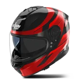 Kaski motocyklowe - Kask Integralny Nolan N80-8 Fervo Czarny/Czerwony Chromowany MetalXL - miniaturka - grafika 1