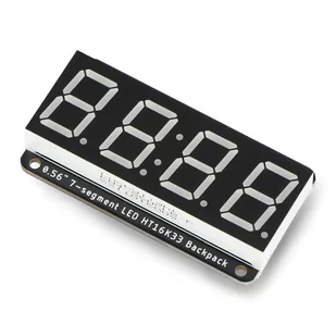 Moduł 4-cyfrowego wyświetlacza 7-segmentowego 0,56'' Backpack - czerwony I2C - STEMMA QT/Qwiic - Adafruit 878 - Podzespoły elektroniczne - miniaturka - grafika 1