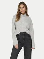 Swetry damskie - ONLY Golf Melanie 15321177 Szary Regular Fit - miniaturka - grafika 1
