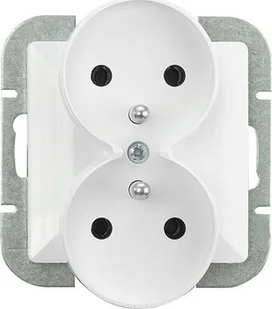 Abex PERŁA GNIAZDO PODWÓJNE P/T Z/U BIAŁE - Gniazdka elektryczne - miniaturka - grafika 1
