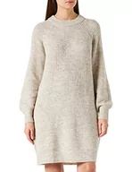 Sukienki - ONLY Sukienka damska Onlvannes L/S KNT, jasnoszary melanżowy, L - miniaturka - grafika 1