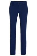 Spodenki męskie - BOSS Męskie spodnie Schino-Slim D Slim-Fit z elastycznej satyny bawełnianej, ciemnoniebieskie 38/34, granatowy, 38W / 34L - miniaturka - grafika 1