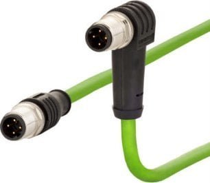 Metz METZ CONNECT kabel połączeniowy M12 męski-M12 męski, 4-biegunowy z kodem D, hakowy, 5 m