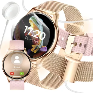 SMARTWATCH ZEGAREK DAMSKI POLSKIE MENU ROZMOWY POWIADOMIENIA SPORT ZLOTY - Smartwatch - miniaturka - grafika 1