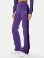 Spodnie sportowe damskie - Puma Spodnie dresowe DUA LIPA 536629 Fioletowy Slim Fit - miniaturka - grafika 1