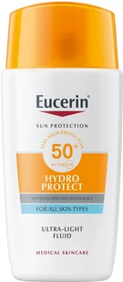 Płyn do twarzy z filtrem słonecznym Eucerin Hydra Protect Ultra Light Fluid SPF50 + 50 ml (4005800321054) - Balsamy i kremy do opalania - miniaturka - grafika 1