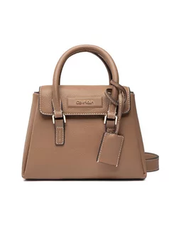 Torebki damskie - Calvin Klein Torebka Dressed Mini Tote W Flap K60K609691 Brązowy - grafika 1