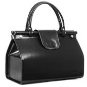 Torebki damskie - Vooc, Torba skórzana Kemer, czarna, 38x27x18 cm - miniaturka - grafika 1