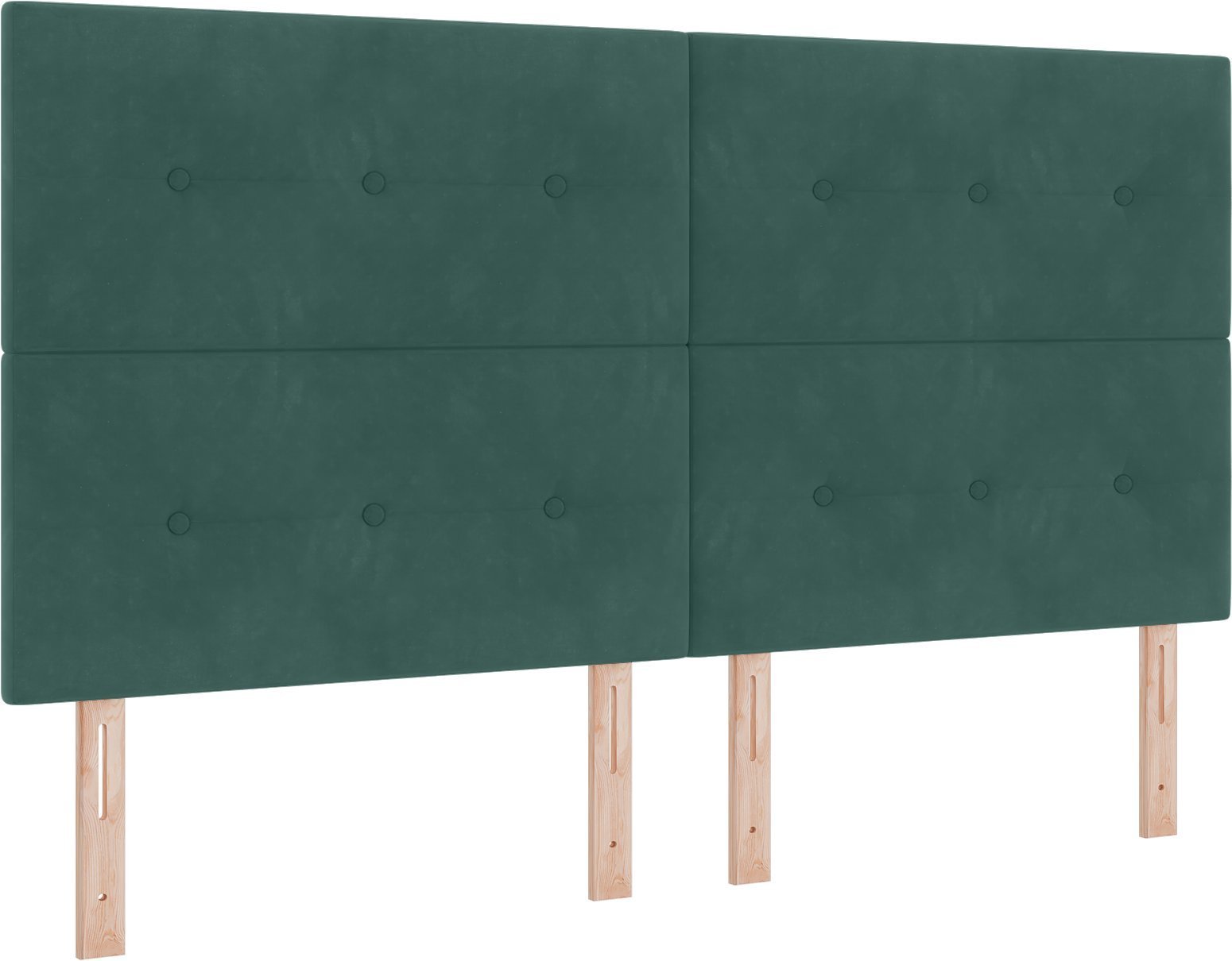 Box Spring z materacem i LED vidaXL ciemnozielony 180x200 cm aksamit