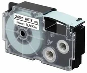 Papier do drukarek - Casio XR-24GWE, 24mm x 5,5m czarny druk / biały podkład, extr.adh. taśma zamiennik - miniaturka - grafika 1