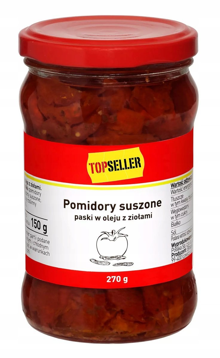 Pomidory suszone w oleju z ziołami Topseller 270 g