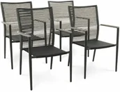 Fotele i krzesła ogrodowe - Zestaw 4 krzeseł ogrodowych Asti - Szare - miniaturka - grafika 1