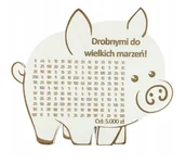Skarbonki - BIAŁA Świnka Skarbonka DROBNYMI DO WIELKICH MARZEŃ pomysł na Super Prezent - miniaturka - grafika 1