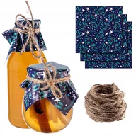 Pojemniki kuchenne - KAPTURKI NAKŁADKI NA SŁOIKI PRZETWORY BUTELKI SERWETKI + SZNUREK JUTOWY x50 - miniaturka - grafika 1