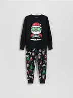Skarpetki dla dzieci - Reserved - Świąteczna piżama - czarny - miniaturka - grafika 1