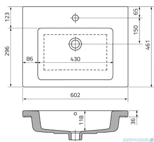 Oristo Skagen szafka z umywalką wisząca 59x50x45 piaskowy mat OR49-SD1S-60-10+UME-TW-60-91 | - Szafki łazienkowe - miniaturka - grafika 4